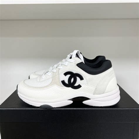 chanel cc trainers black|chanel sneaker black and white.